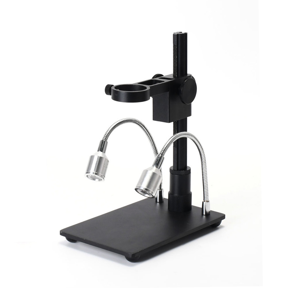 Microscope Camera Stand Solid Base Plate 35mm Ring Holder with Adjustable Illumination