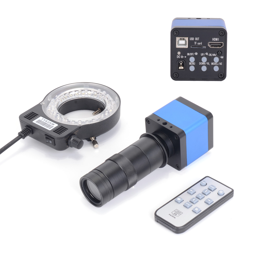 56 LED Light 100X C-Mount Lens HAYEAR 16MP HDMI 1080P HD USB Digital Industry Video Inspection Microscope Camera 