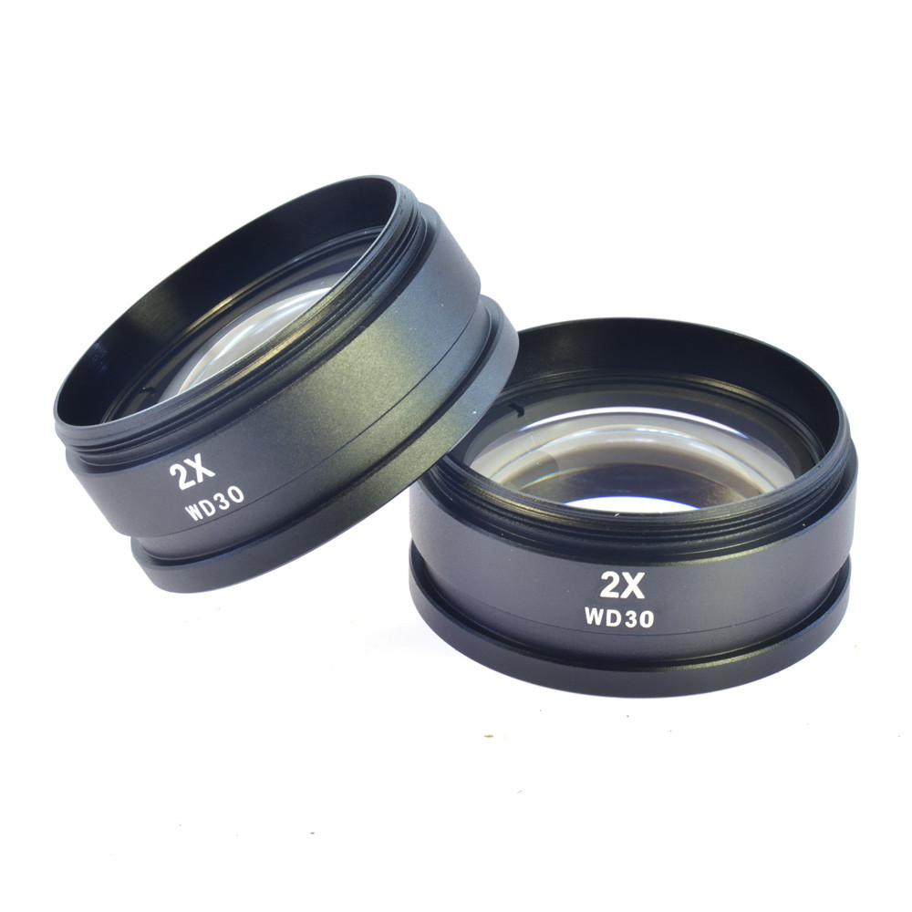 Professional SZM 2X WD30mm Auxiliary Objective Lens for Stereo Microscope Accessory Fitting Components Microscope Objective Lens