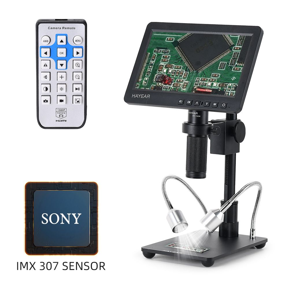 HAYEAR 7 inch Screen 26MP UHD Soldering Digital Microscope with 7" Inches Adjustable LCD Screen USB Video Microscope Camera Set HY-2070