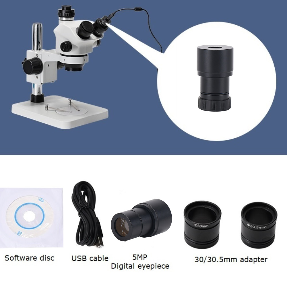 5MP Digital Microscope Eyepiece Camera Type-C USB Connection 23.2mm for Biological Microscope