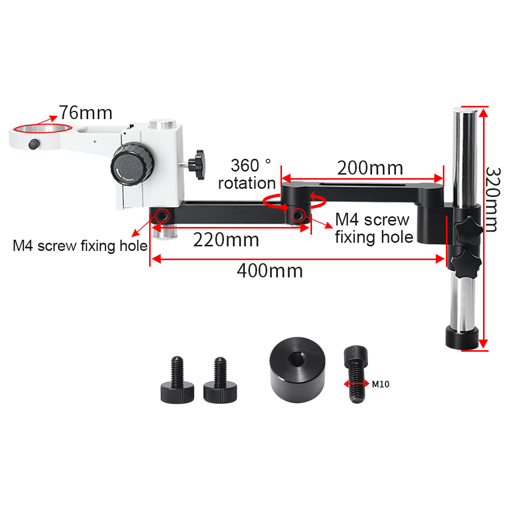 Universal Articulating Arm Rotatable Microscope Stand For Trinocular Binocular Stereo Zoom