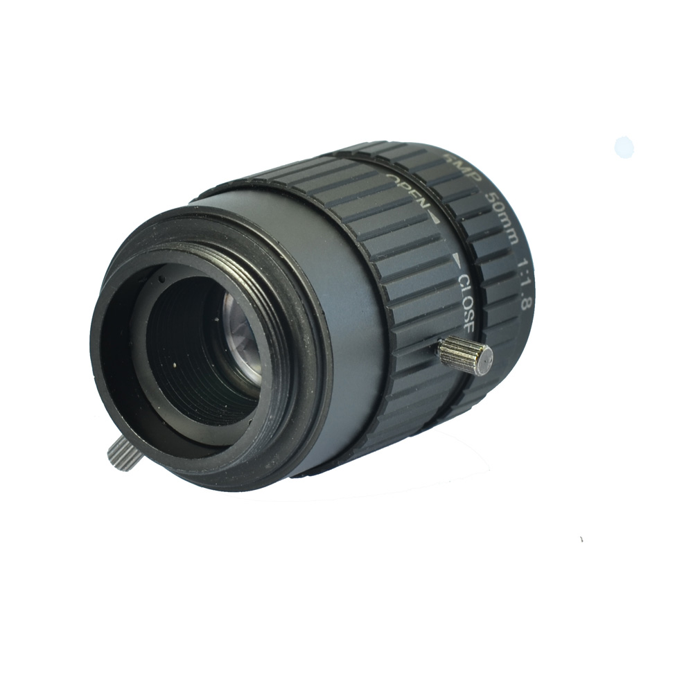 5.0MP 50mm Fixed Focus Manual Zoom Lens CS Mount CCTV Lens for CCTV Camera Industrial Microscope Manual Iris Lens HY-L500P