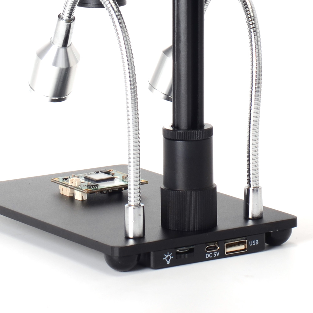Microscope Camera Stand Solid Base Plate 35mm Ring Holder with Adjustable Illumination