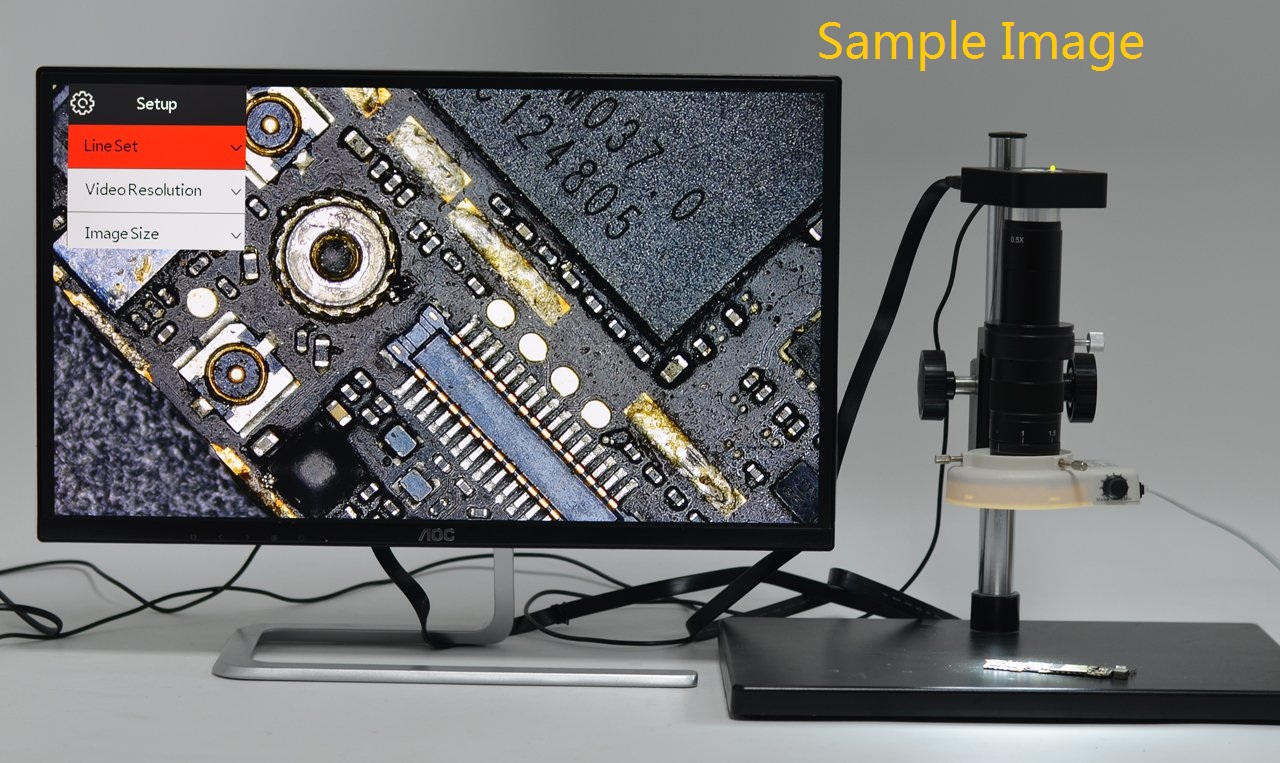 Full Set 1080P 60FPS 2K Industrial Microscope Camera HDMI USB Outputs with 180X C-mount Lens HY-1137B