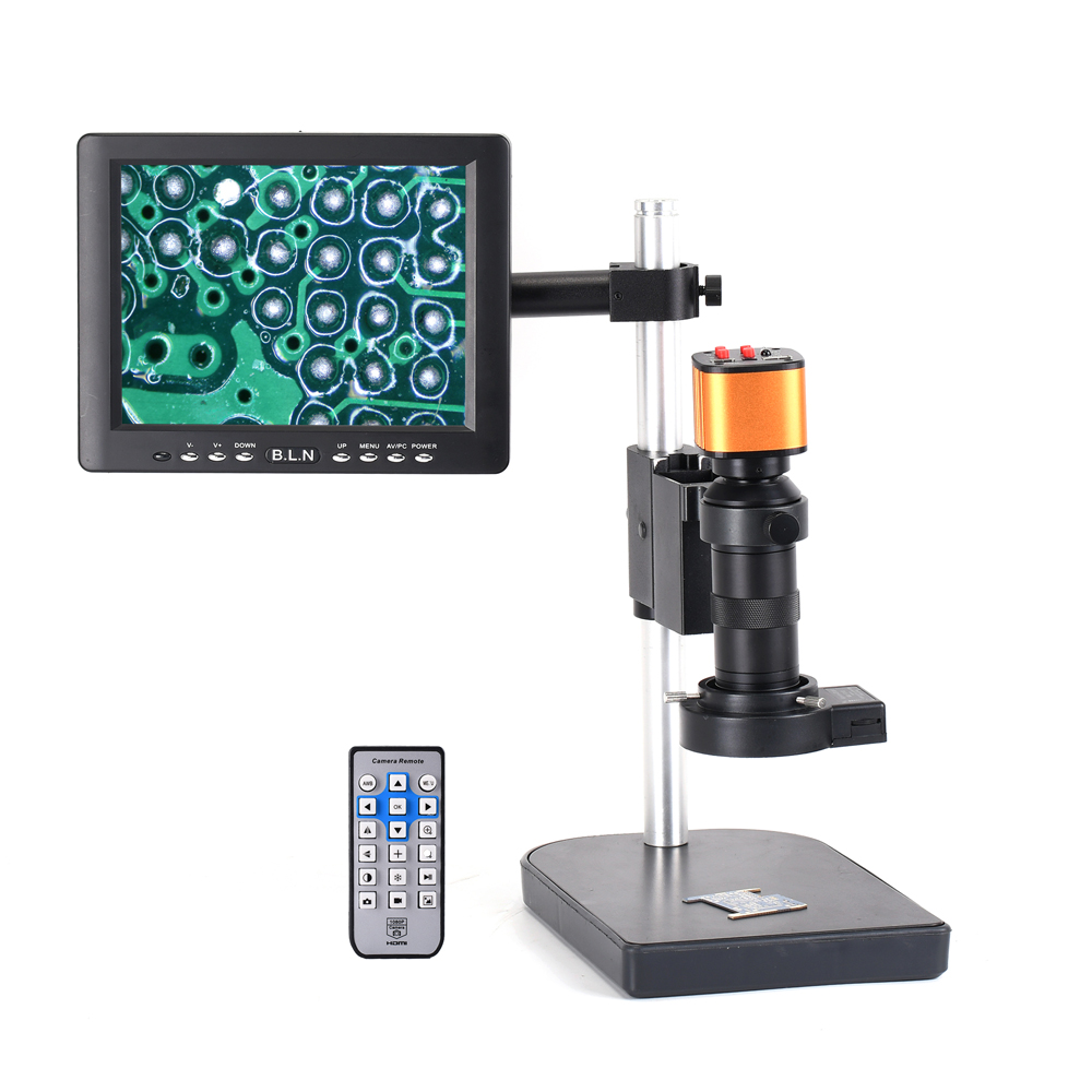 16mp 1080p hdmi Video Microscope with HDMI USB2.0 output C-mount Lens 40Led Light 8' inch LCD Monitor