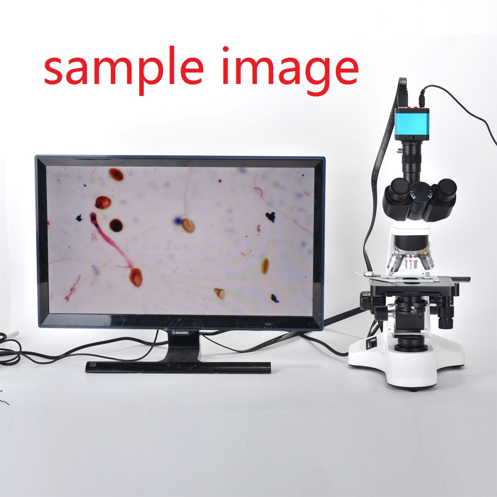 Trinocular Biology Microscope for School Lab Sience Education+ HDMI HD Microscope Camera Tv