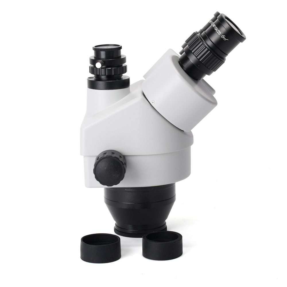 7X - 90X Articulating Arm Pillar Clamp Zoom Simul Focal Trinocular Stereo Microscope